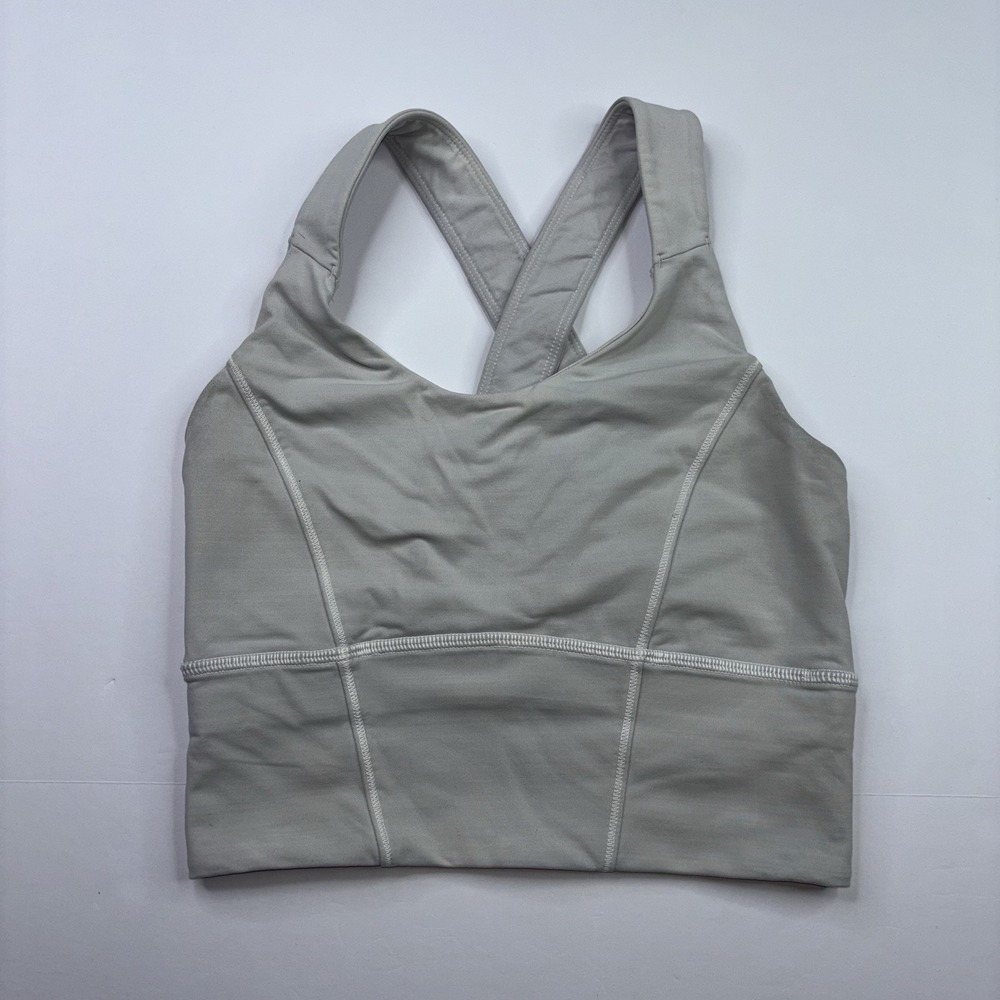 Lululemon Energy Longline Sports Bra Size 4 Jade Gray Athletic No Padding